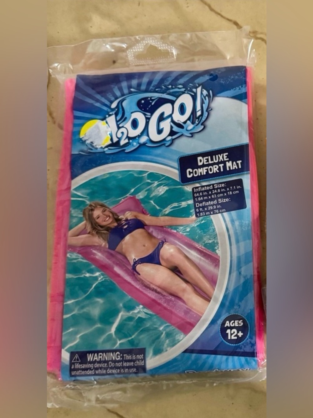 Inflatable Pink Pool Mat New